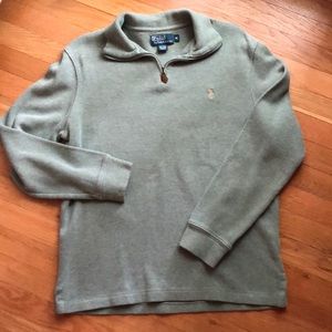 Sage Green 1/4 Zip Polo Pullover | Medium